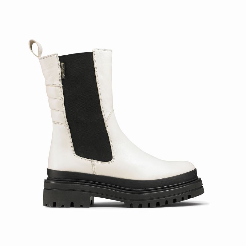 Russell & Bromley Highway Womens Chelsea Biker Boots White |GFY4022NC|